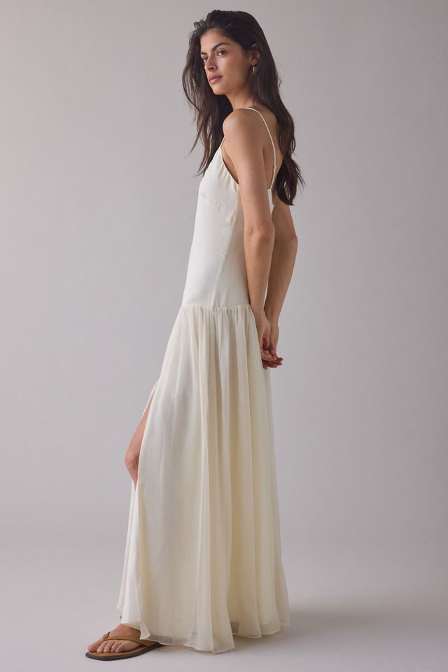 Bardot Linara Mixed Media Relaxed Drop Waist Maxi Dress