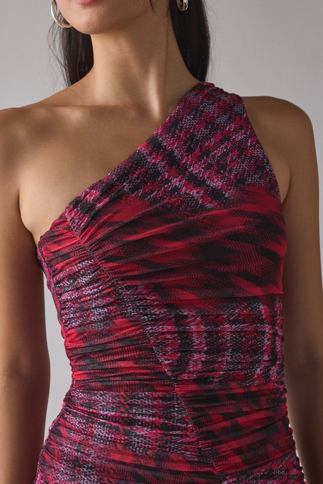 Robe fourreau mini AFRM Emery asymétrique froncée en maille #1
