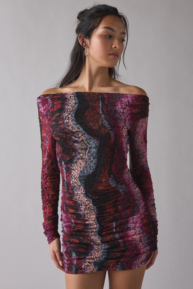 AFRM Montana Long Sleeve Off-The-Shoulder Bodycon Mini Dress #1