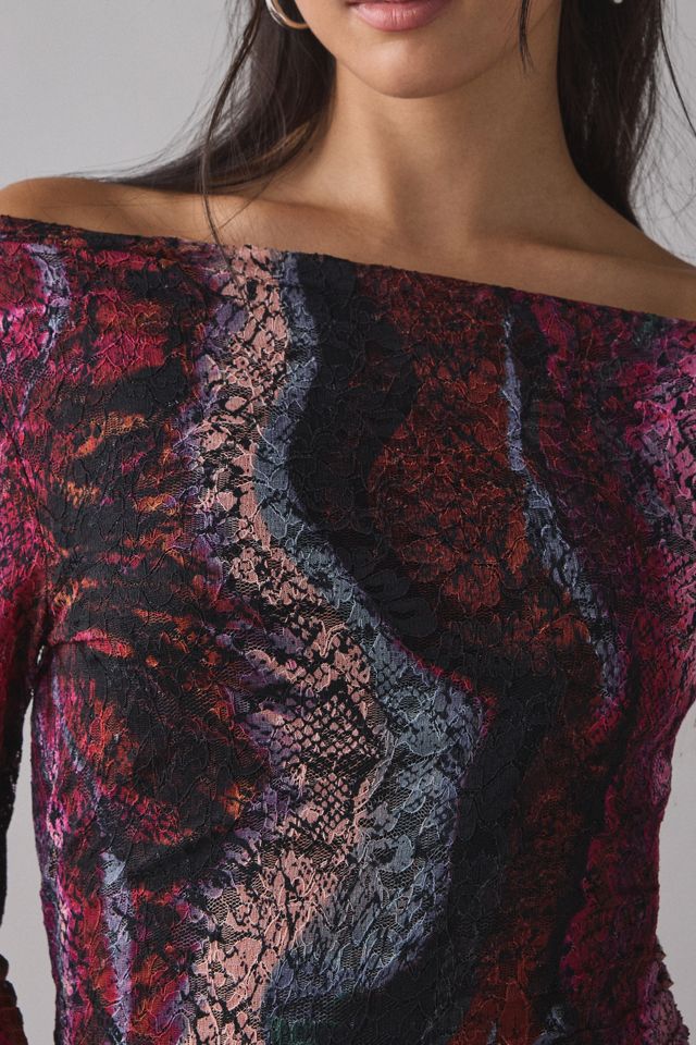 AFRM Montana Long Sleeve Off-The-Shoulder Bodycon Mini Dress #2