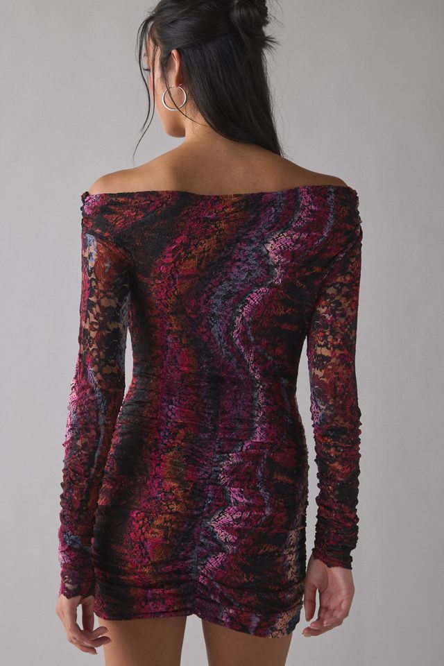 AFRM Montana Long Sleeve Off-The-Shoulder Bodycon Mini Dress #3