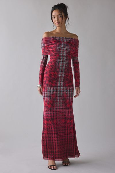 AFRM Thelma Off-The-Shoulder Long Sleeve Maxi Dress