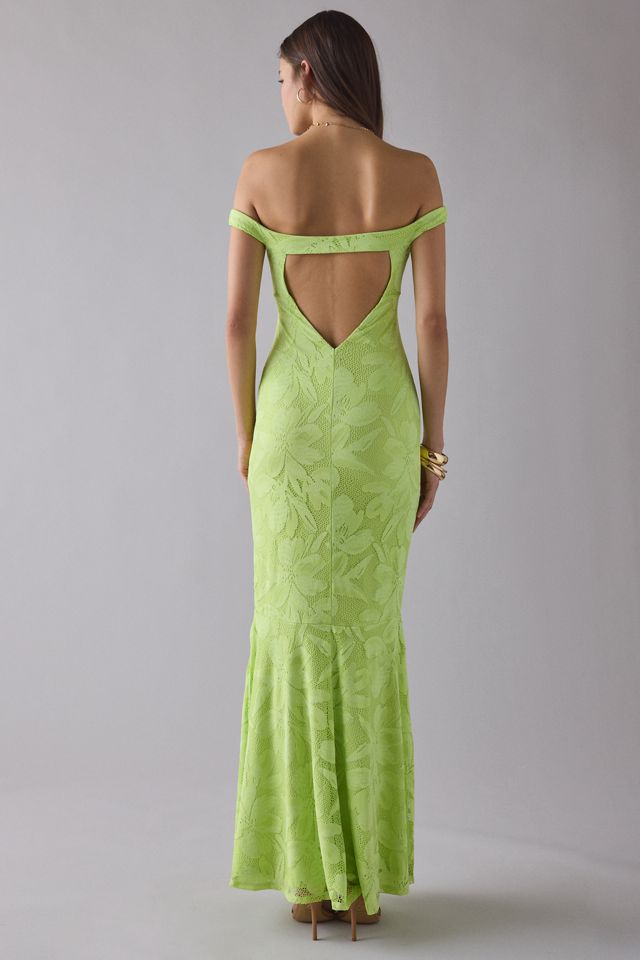 AFRM Morgan Lace Off-The-Shoulder Maxi Dress #3