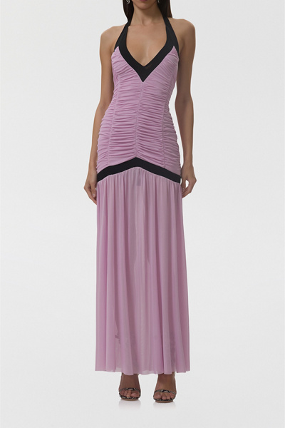AFRM Melissa Orchid Bouquet Shirred Halter Neck Maxi Dress | Urban  Outfitters