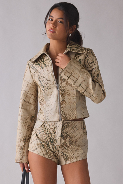 by.DYLN Gisella Snakeskin Faux Leather Jacket