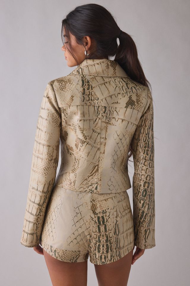 Veste en faux cuir à motif peau de serpent Gisella by.DYLN #1
