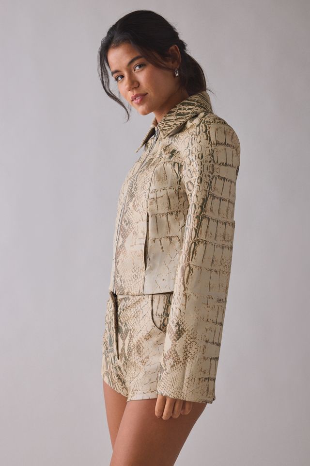 Veste en faux cuir à motif peau de serpent Gisella by.DYLN #2