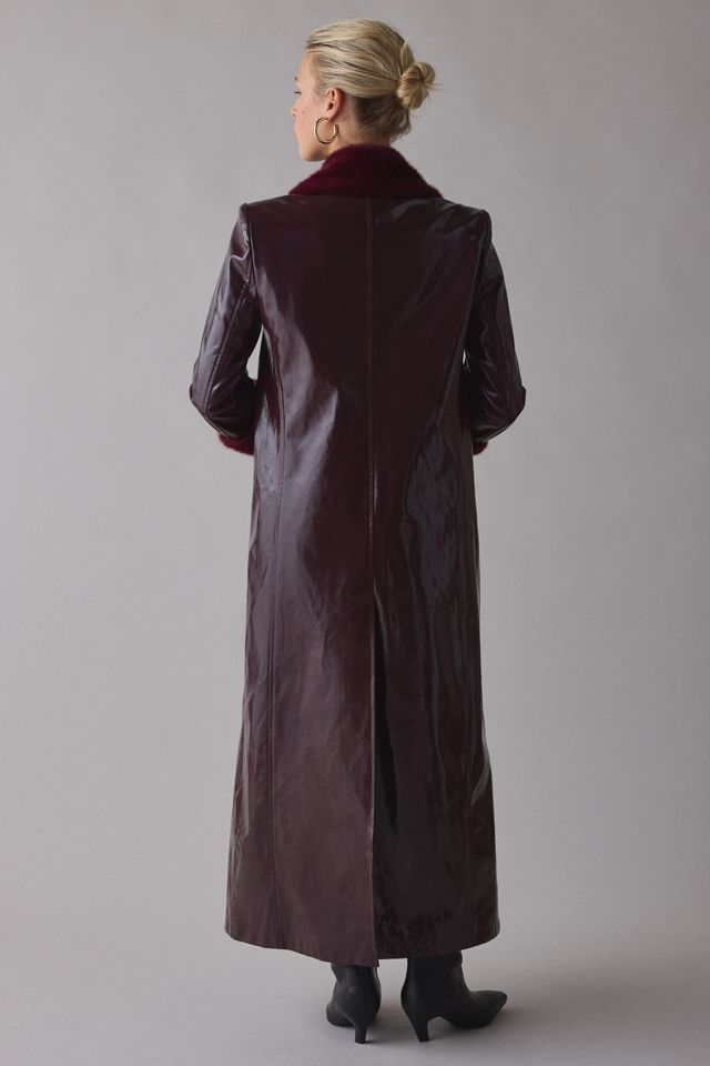 by.DYLN Tamara Faux Fur Trim Coated Faux Leather Trench Coat #3