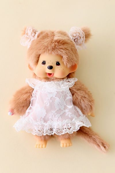 Monchhichi White Lace Dress Beige Girl Plushie