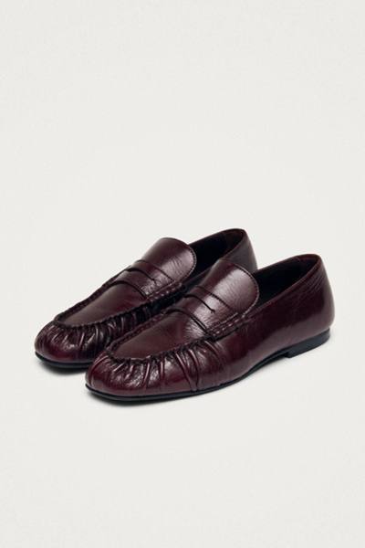 Alohas Aven Leather Loafers In Rift Burgundy, Women's At Urban Outfitters