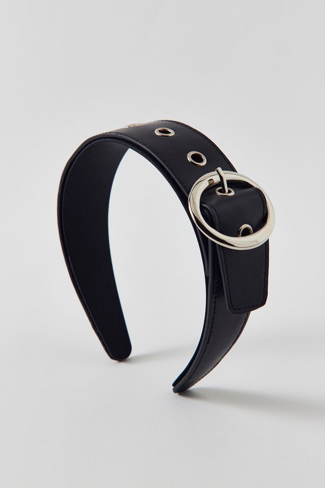 Betty Buckle Faux Leather Wide Headband #1
