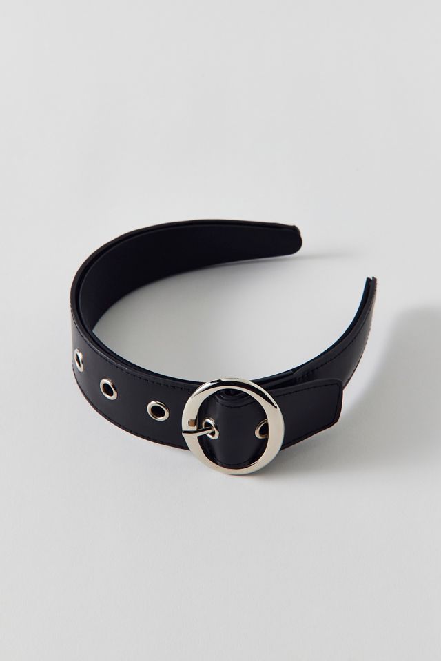 Betty Buckle Faux Leather Wide Headband #2