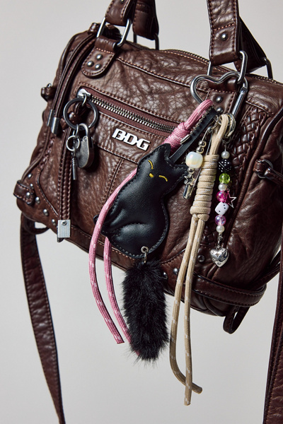 Corded Faux Leather Critter Keychain