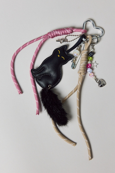 Corded Faux Leather Critter Keychain