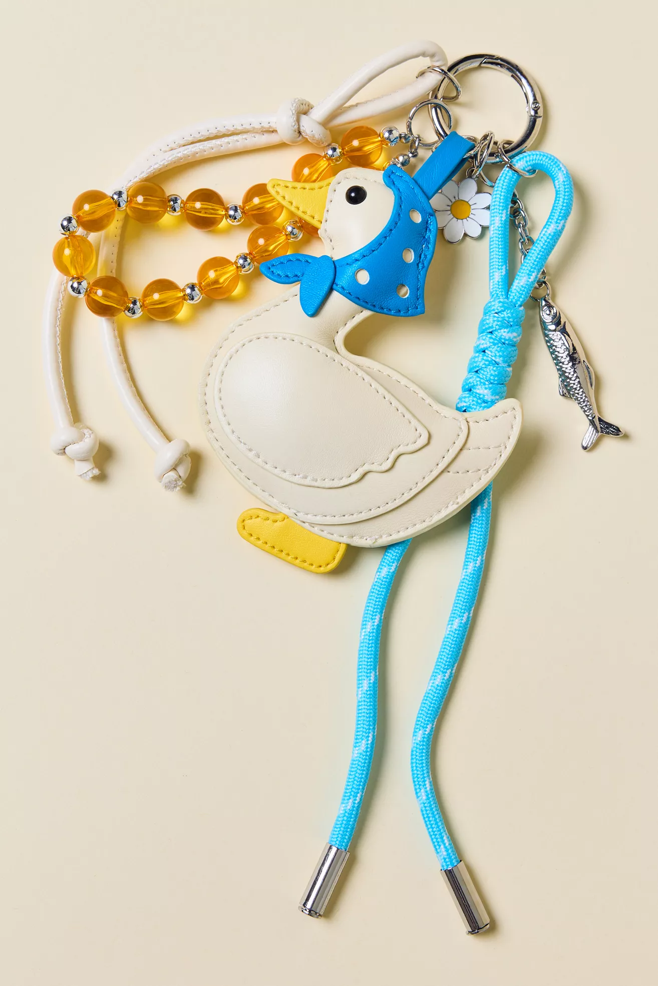 Corded Faux Leather Critter Keychain