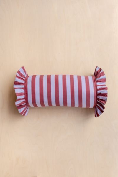 Tbco Cotton Bolster Striped Cushion Cover In Lilac Stripe At Urban Outfitters In Multi