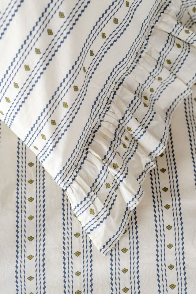 TBCo Striped Ruffle Cotton Duvet Bedding Set #4