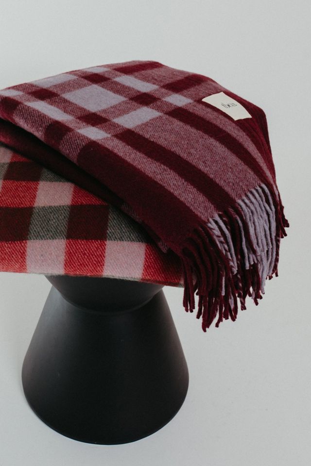 TBCo Recycled Wool Gingham Throw Blanket #1