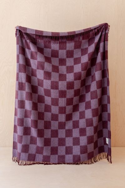 TBCo Recycled Checkered Wool Throw Blanket