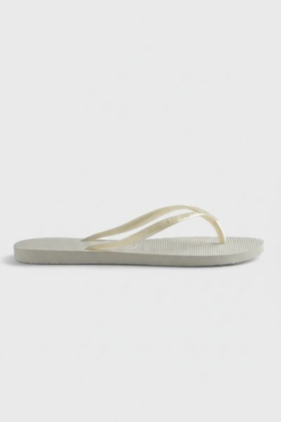 Havaianas Slim Flip Flop Sandal In White, Women's At Urban Outfitters In White