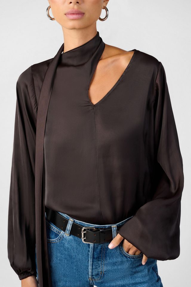 WeWoreWhat Wrap Neck Tie Top #3