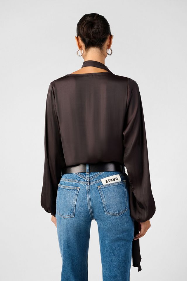 WeWoreWhat Wrap Neck Tie Top #4