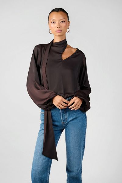 WeWoreWhat Wrap Neck Tie Top