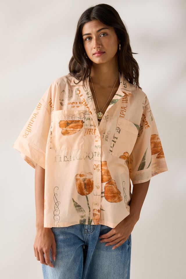 BDG Keepsake Souvenir Graphic Short Sleeve Button-Up Shirt #4