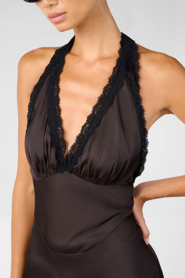 WeWoreWhat Halter Lace Mini Dress #1