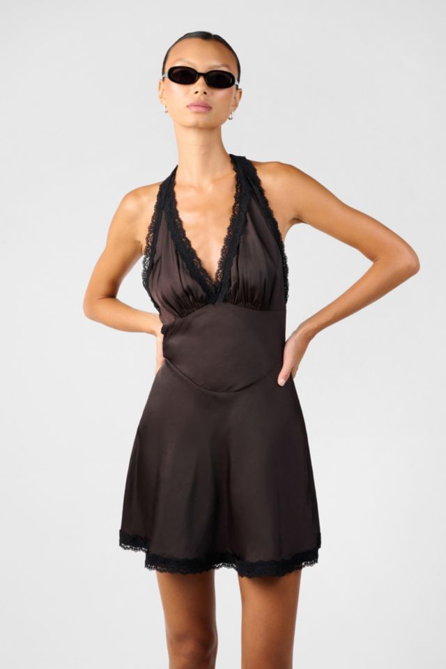 WeWoreWhat Halter Lace Mini Dress #2