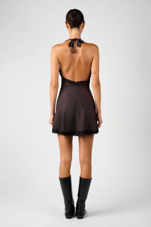 WeWoreWhat Halter Lace Mini Dress #3