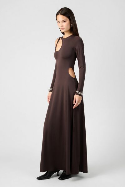 WeWoreWhat Cut Out Long Sleeve Maxi Dress