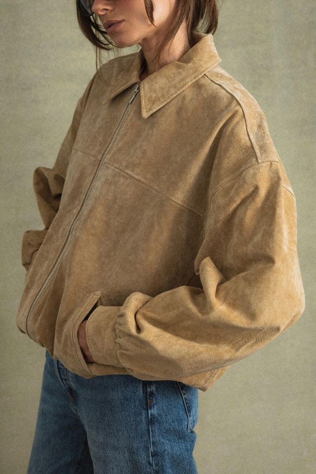WeWoreWhat Premium Suede Bomber Jacket #1