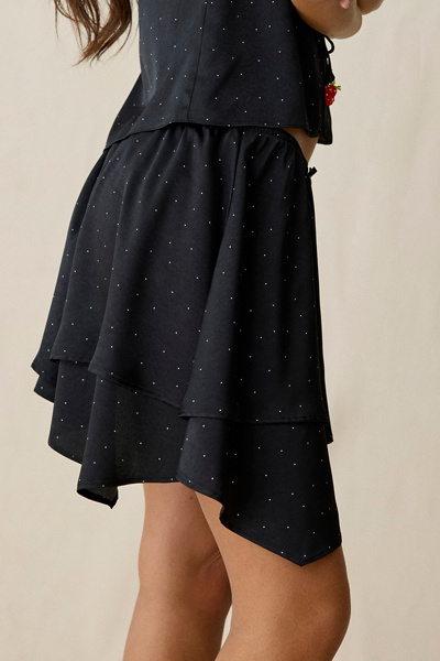 Jacquie The Label Teagan Asymmetric Tiered Mini Skirt