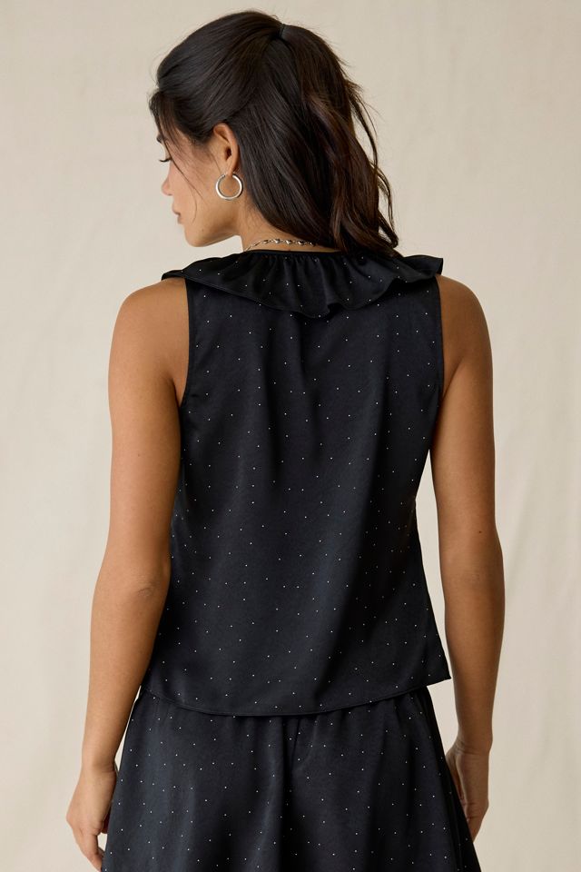 Jacquie The Label Teagan Ruffle Flyaway Satin Tank Top #2