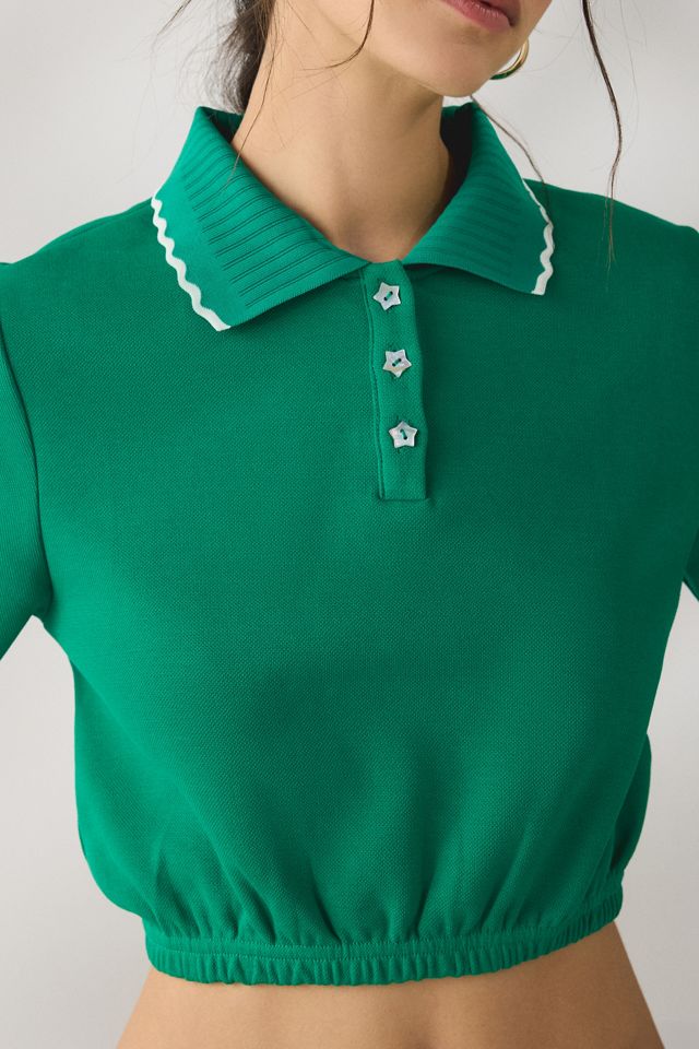 Jacquie The Label Sonnet Crop Short Sleeve Polo Top #1