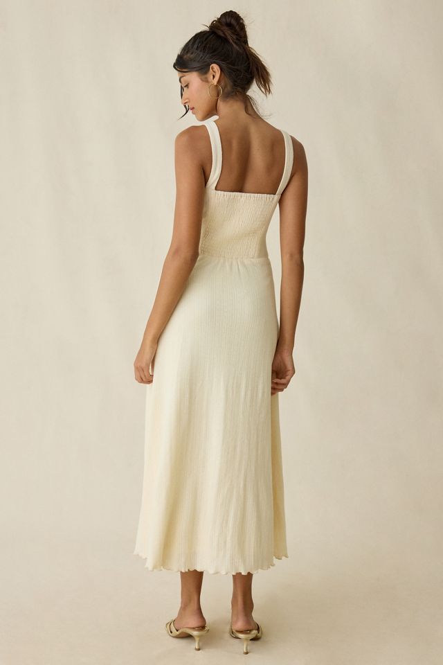 Jacquie The Label Yara Pointelle Milkmaid Midi Dress #3