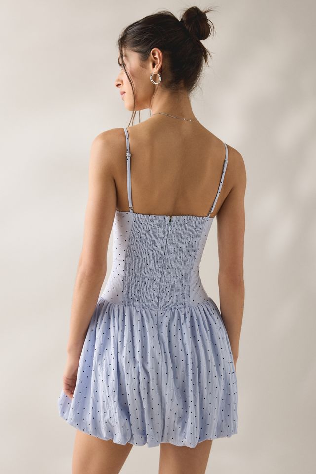 Jacquie The Label Beatrice Polka Dot Bubble Hem Mini Dress | Urban