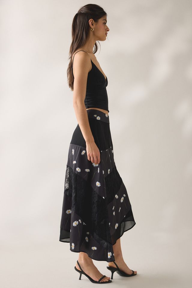 Jupe midi asymétrique haute-basse épissée Gabriela Jacquie The Label #1