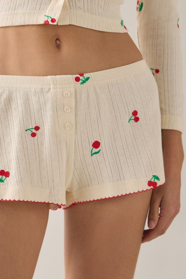 Short de détente Yara à broderie de cerises en pointelle Jacquie The Label #2