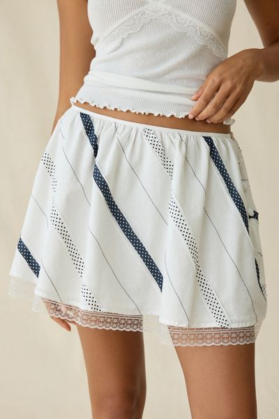 Jacquie The Label Norah Bias Patchwork Mini Skirt