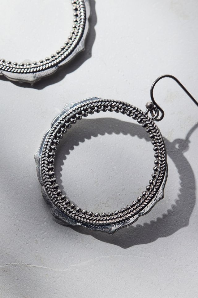 Protector Silver Metal Hoop Earring #1