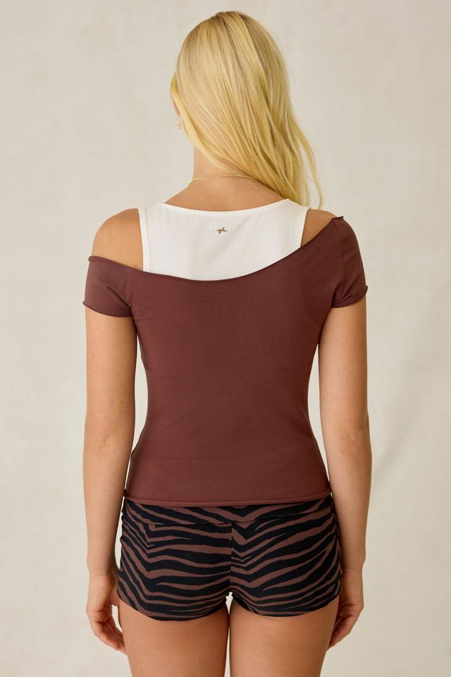 Out From Under Bec Asymmetric Cold Shoulder Layered Tee #2