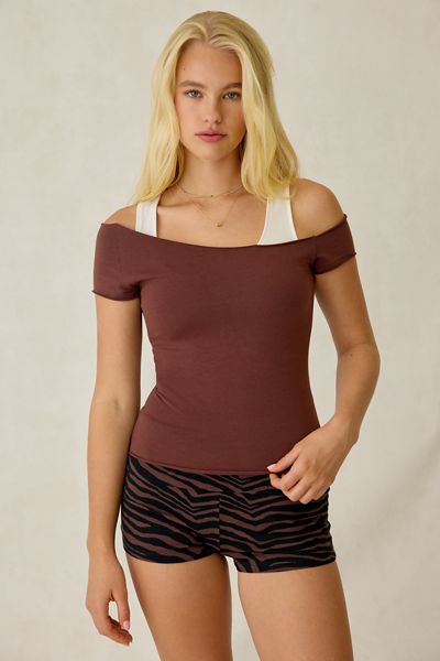 Out From Under Bec Asymmetric Cold Shoulder Layered Tee