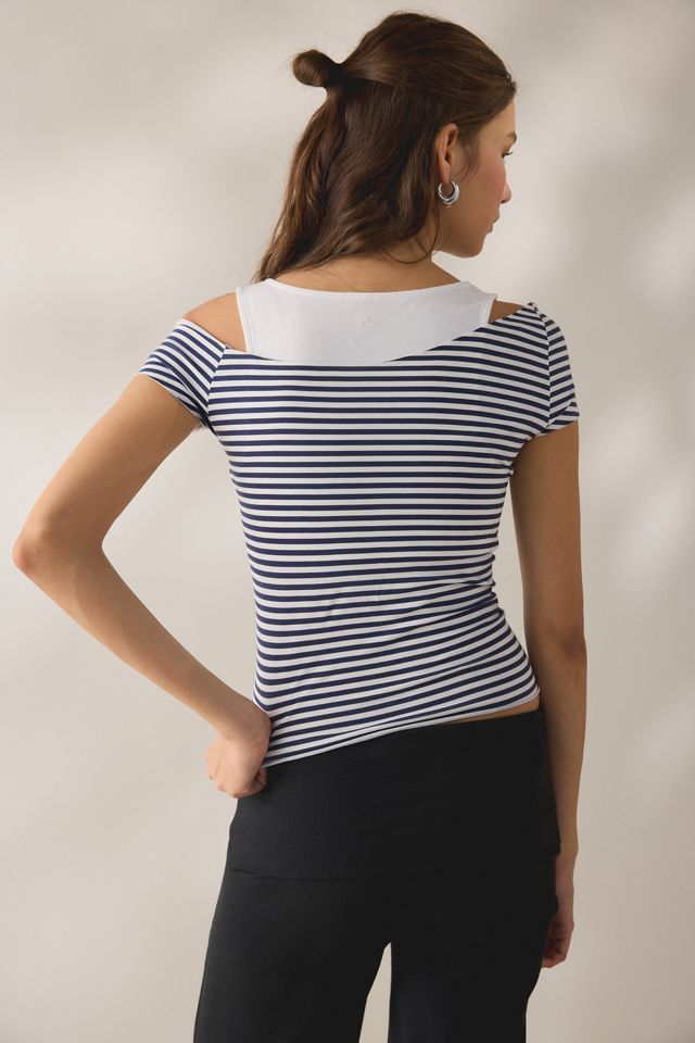 Out From Under Bec Asymmetric Cold Shoulder Layered Tee #3