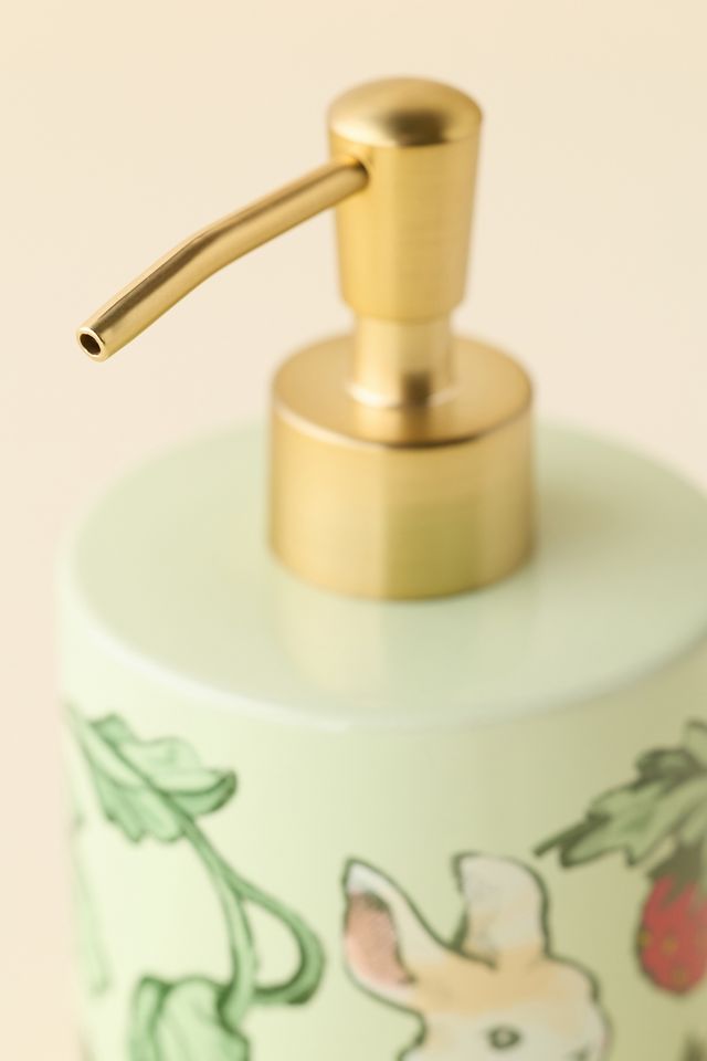 Strawberry Bunny Ceramic Soap Dispenser #2