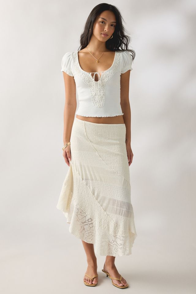 Kimchi Blue Ophelia Crochet Trim Puff Sleeve Tee #4