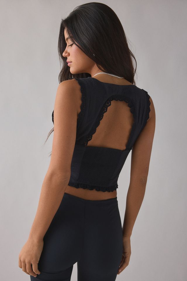 Kimchi Blue It's A Vibe Eyelet Lace Trim Corset Tank Top #2