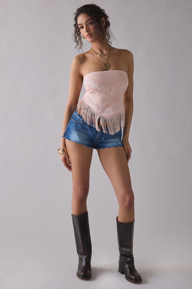UO In The Rain Tie-Back Fringe Tube Top #3