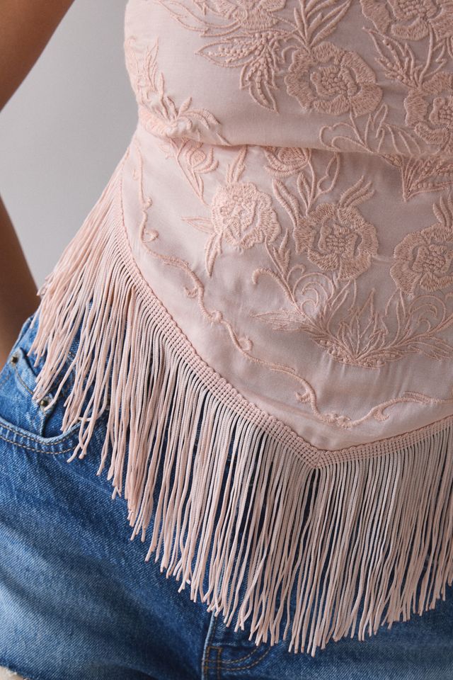 UO In The Rain Tie-Back Fringe Tube Top #4